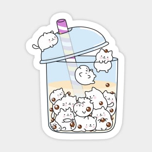 Chubby Cats Love Boba! Sticker